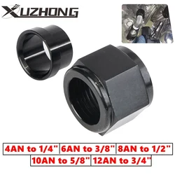 Kit adaptadores AN rectos de aluminio negro para mangueras