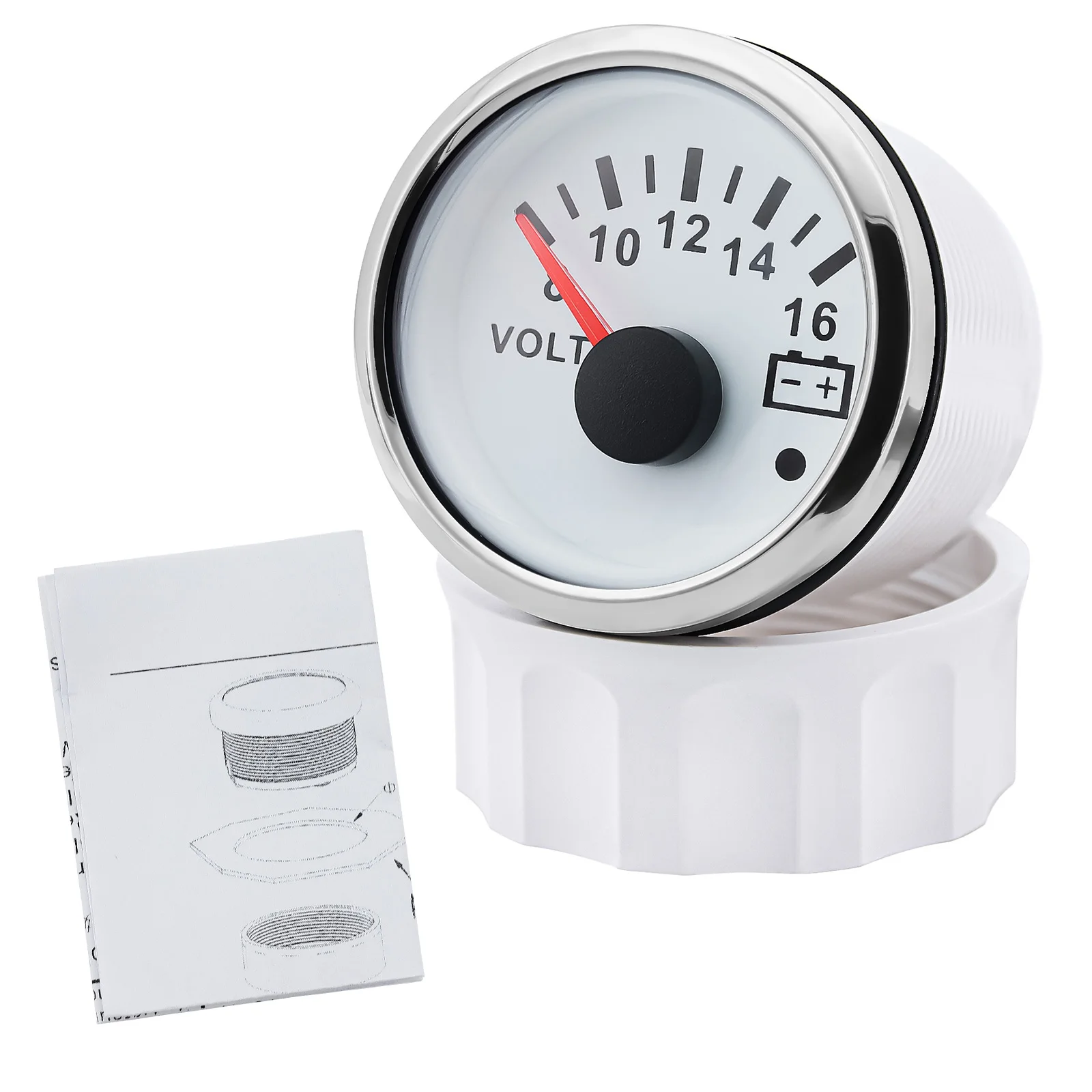 Voltímetro marino 52 mm 12/24 V con alarma y retroiluminación roja - imagen 2