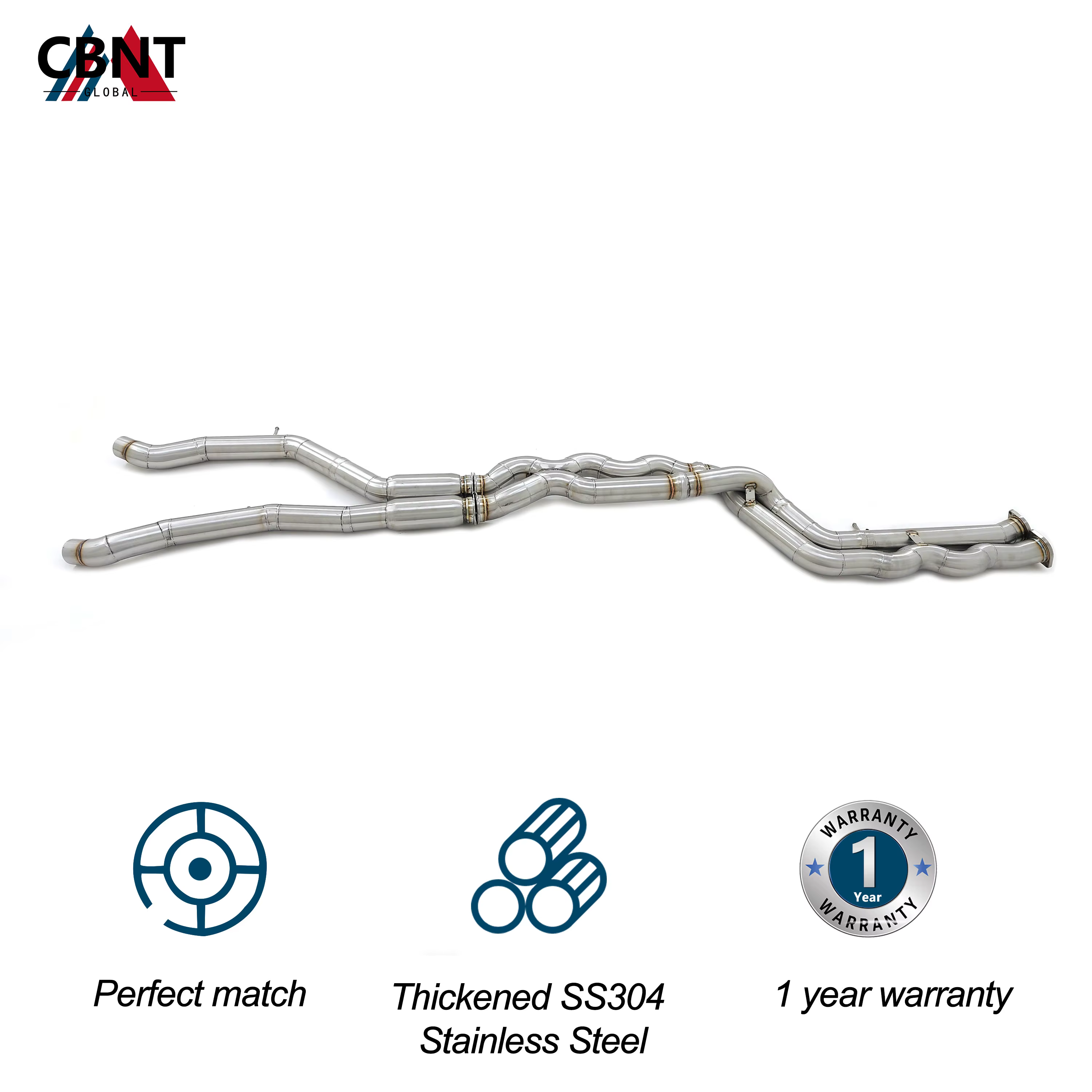 Tubo central resonado CBNT acero inox – BMW M3 F80 M4 F82 70 mm - imagen 3