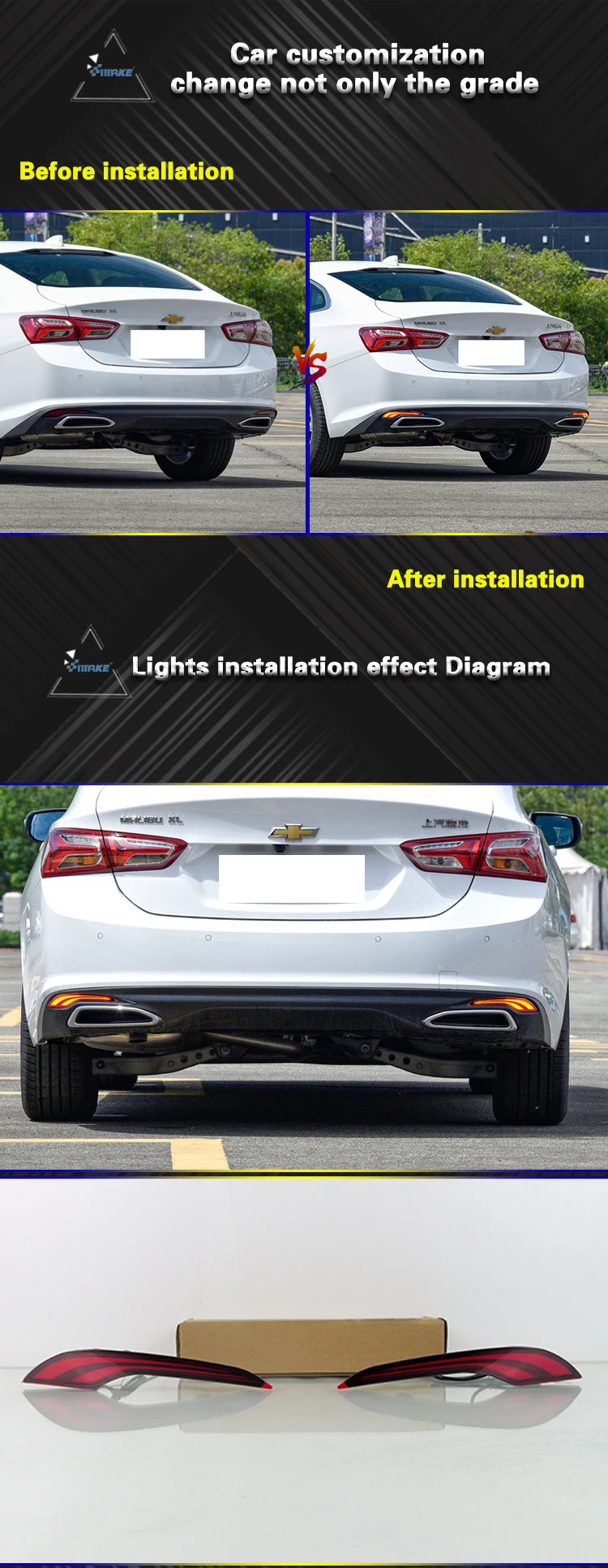Luz trasera LED VELOT instalada en Chevrolet Malibu XL