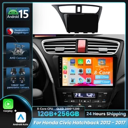 Radio Android 15 para Honda Civic Hatchback 2012-2017 con CarPlay