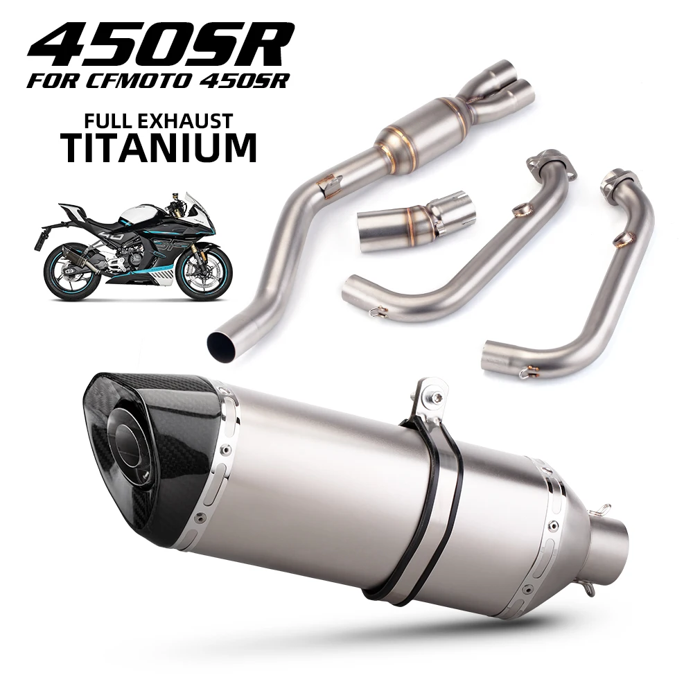silenciador fibra de carbono CFMOTO 450SR escape motocicleta