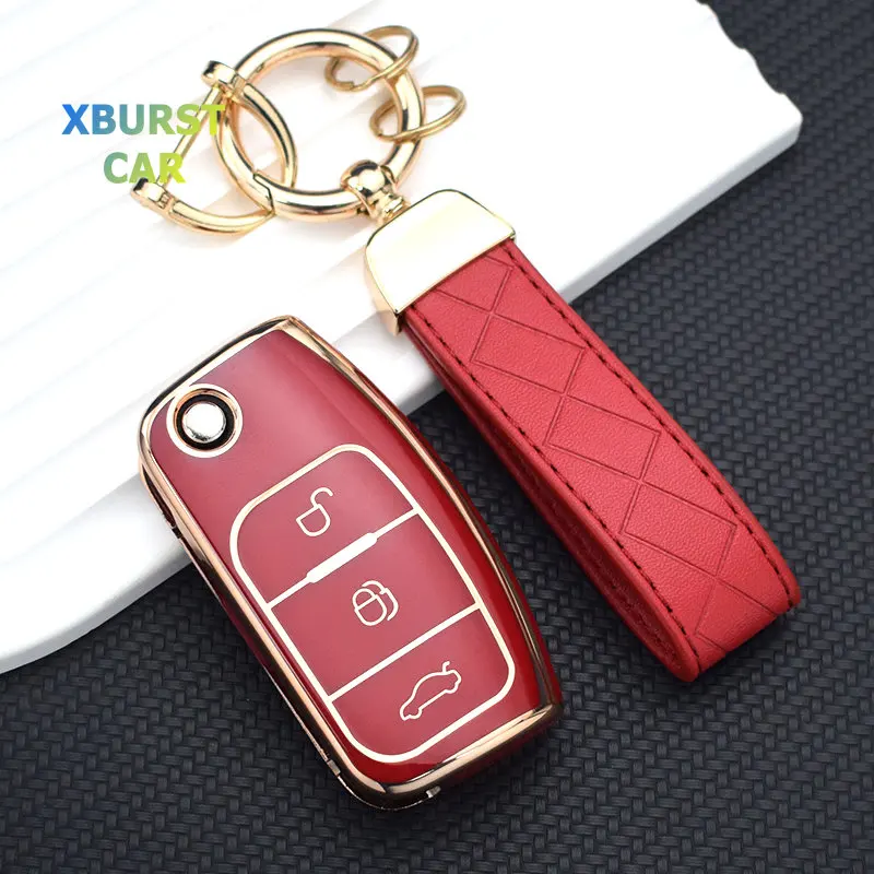 Funda llave coche TPU para Ford Fiesta Focus Kuga Mondeo