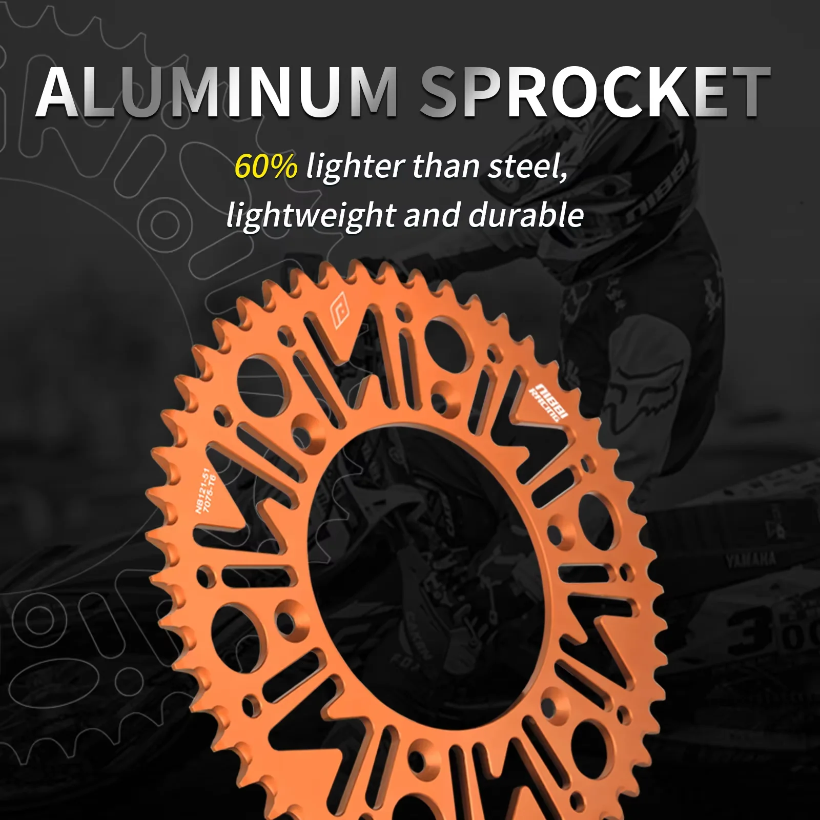 NIBBI piñón de cadena trasero aluminio – KTM EXC SX MXC Honda CRF - imagen 5