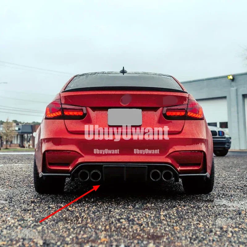 3 uds estilo ABS Material de apariencia de fibra de carbono adornos difusores traseros para BMW Serie 3 F30 Facelift AN M3 parachoques 2012-2020