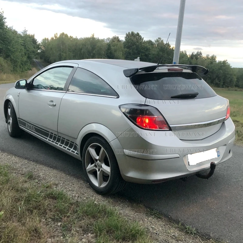 Para OPEL / VAUXHALL ASTRA H 2004-2011 alerón ABS plástico con apariencia de fibra de carbono Hatchback techo alerón trasero Kit de carrocería Accesorios - imagen 2