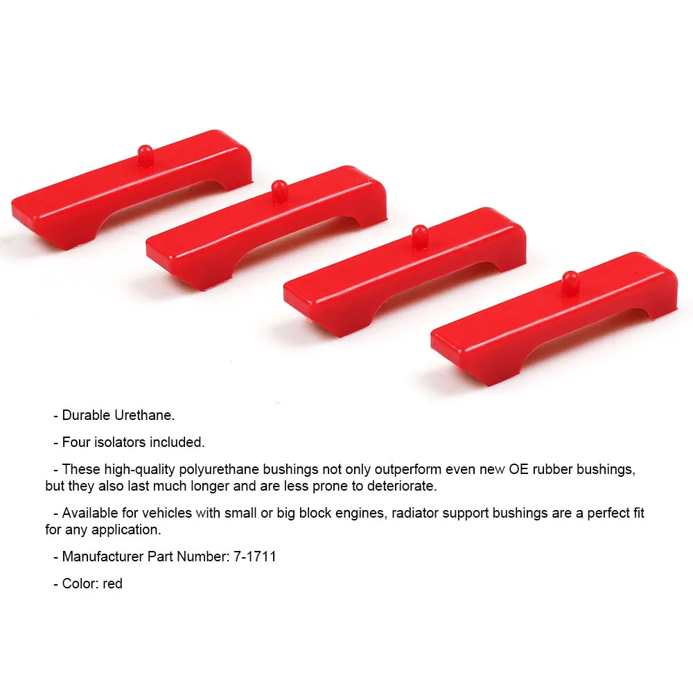 7-1711 Aisladores radiador poliuretano roja GM – Chevy GMC C/K 1973-87 - imagen 2