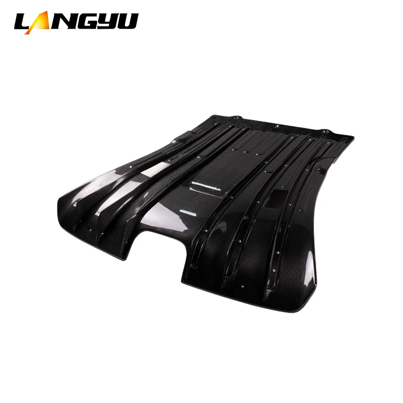 Piezas de coche Langyu, labio difusor trasero de fibra de carbono seco para Porsche 911 992 Carrera, placa protectora inferior estilo GT3 mejorada - imagen 2
