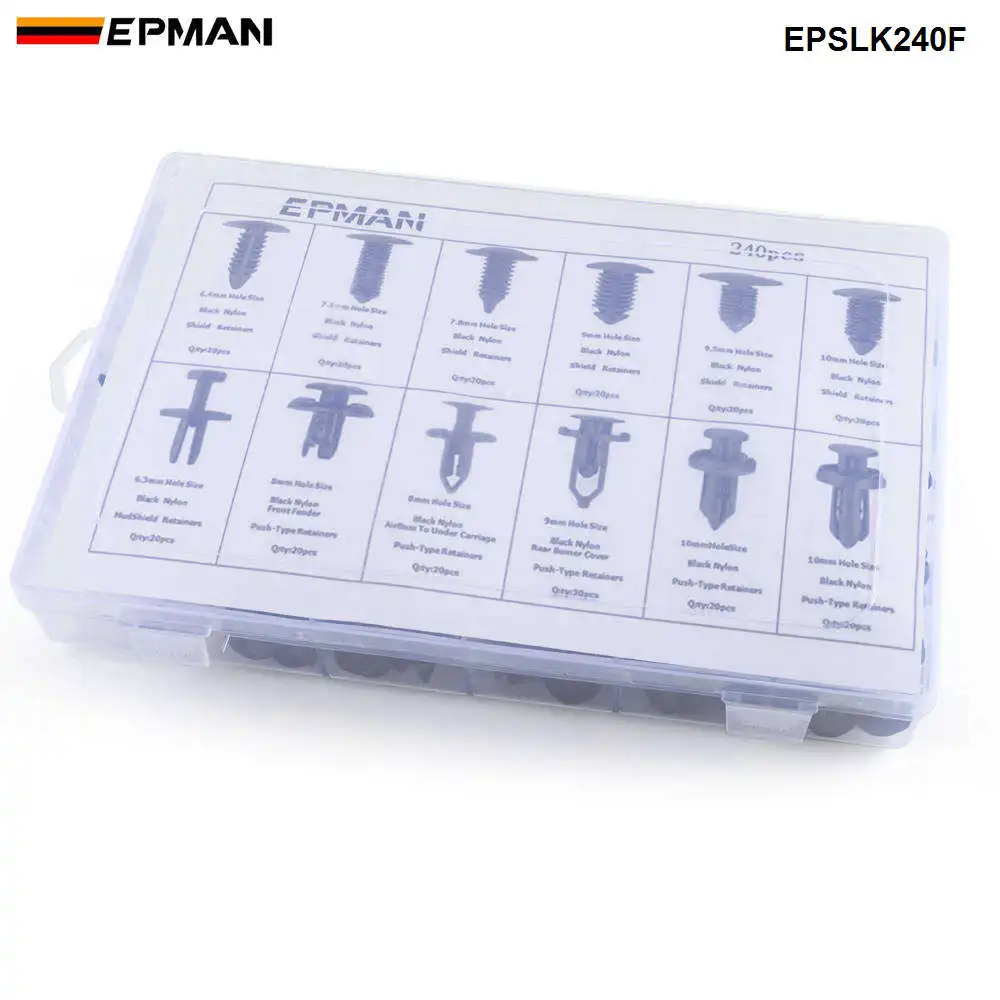 Kit clips plástico EPMAN para guardabarros y parachoques universales - imagen 3