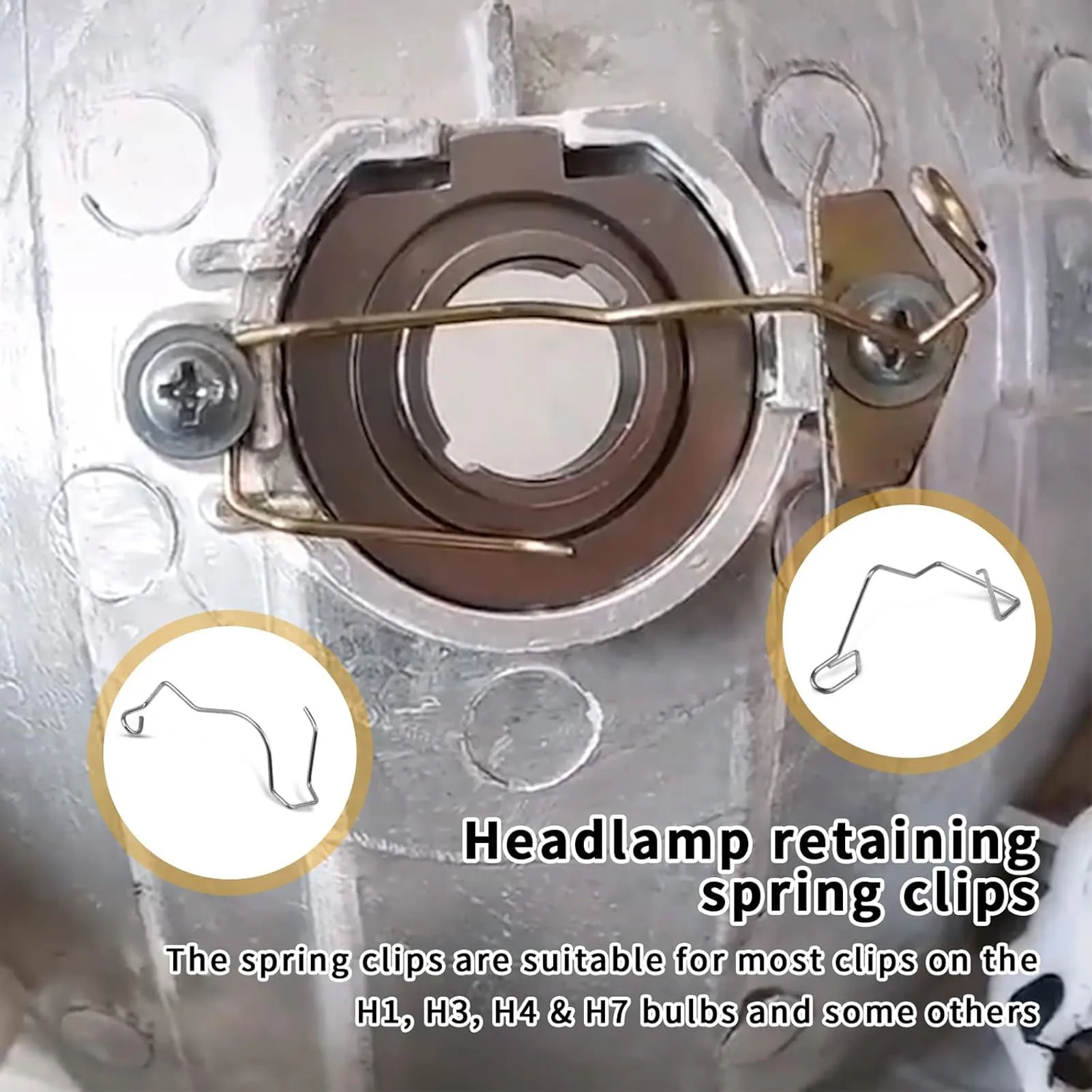 Clips de sujeción de faros H1 H3 H4 H7 – muelles flexibles - imagen 3