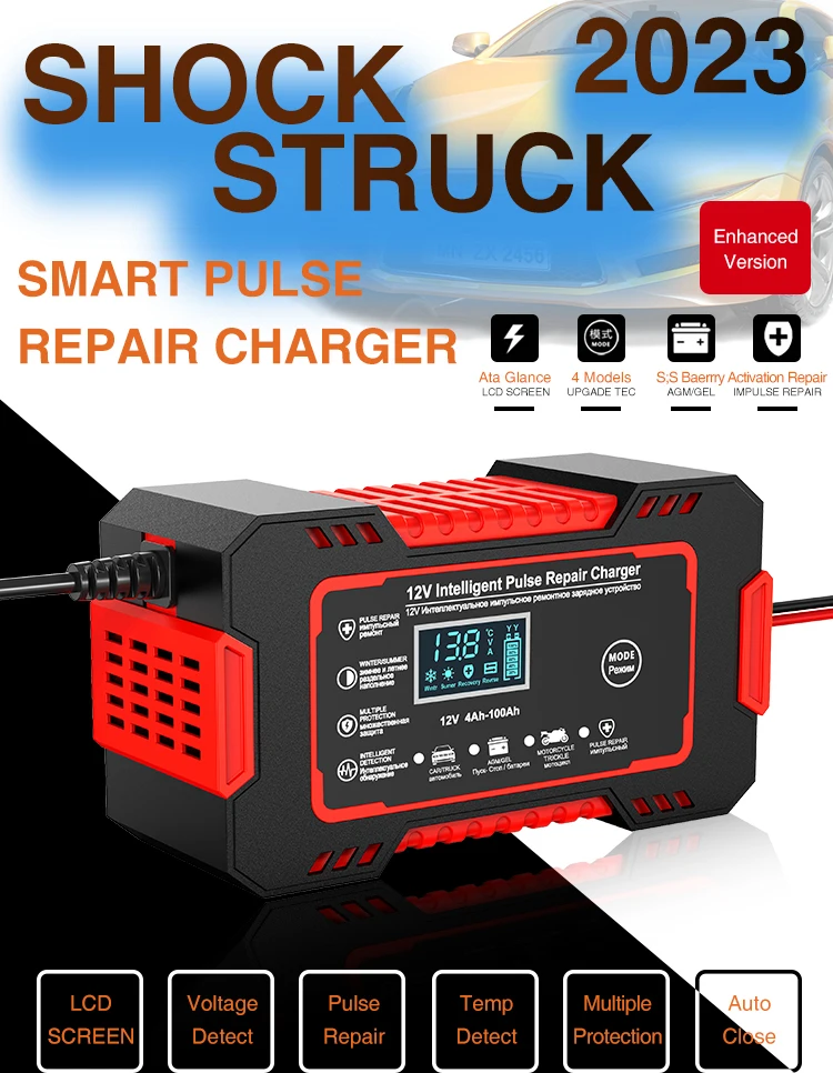 Cargador EAFC 12V 6A vista frontal