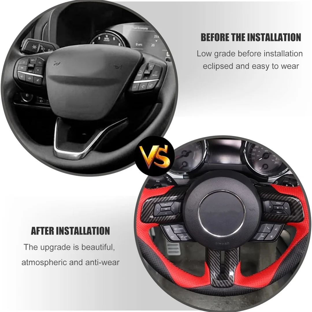 Kit molduras volante fibra de carbono – Ford Mustang 2015-2022 - imagen 4