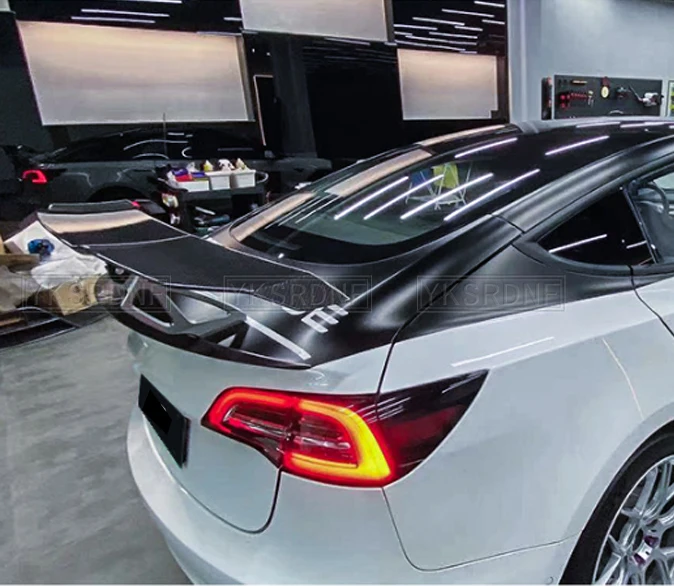 2015-2021 para Tesla Model 3 S X Spoiler modelo S alerón trasero del maletero Material de fibra de carbono Real modelo accesorios para automóviles - imagen 4