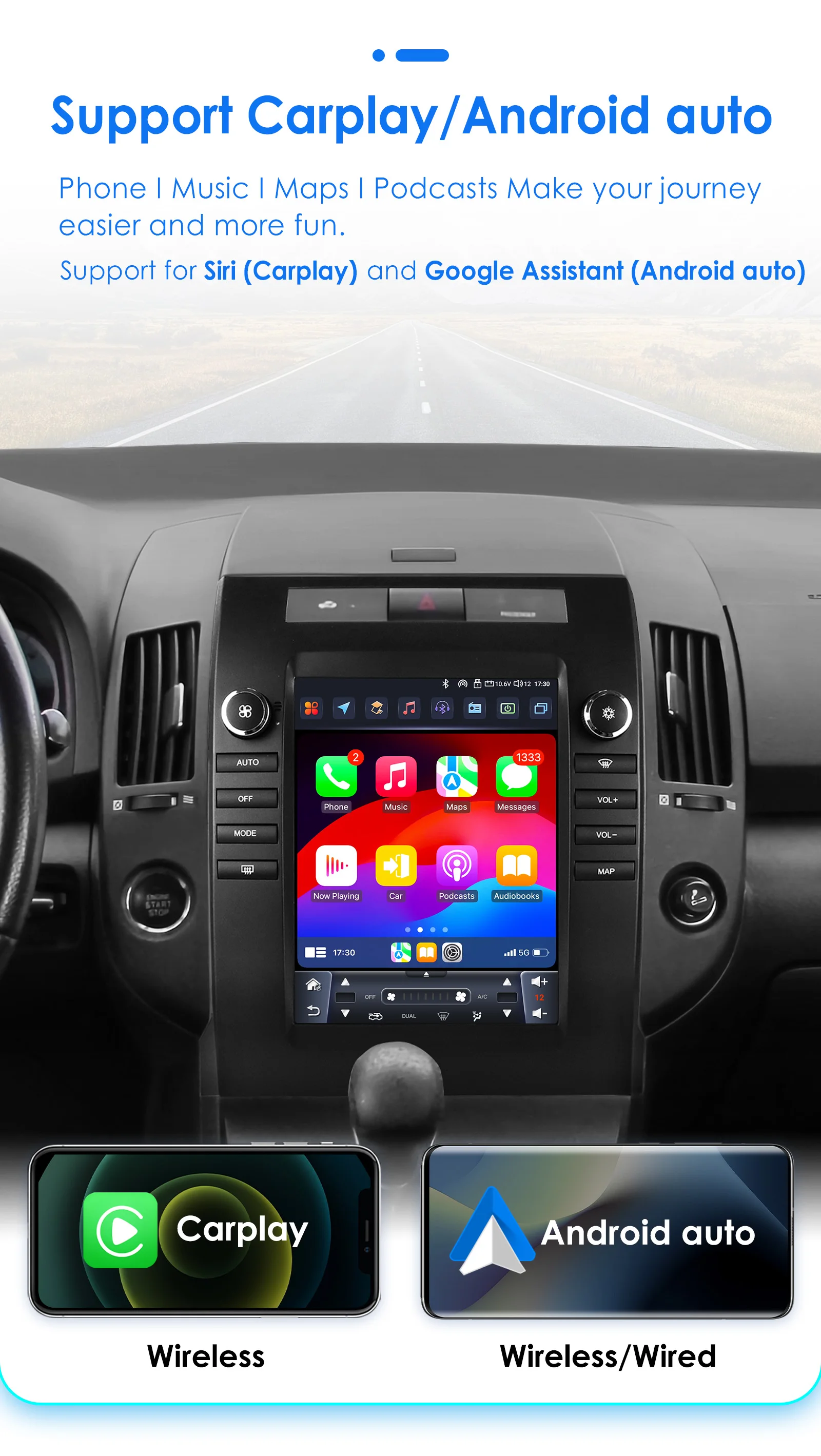 Hizpo Autoradio Android con Carplay GPS Toyota Verso Corolla 2004-2009 - imagen 4