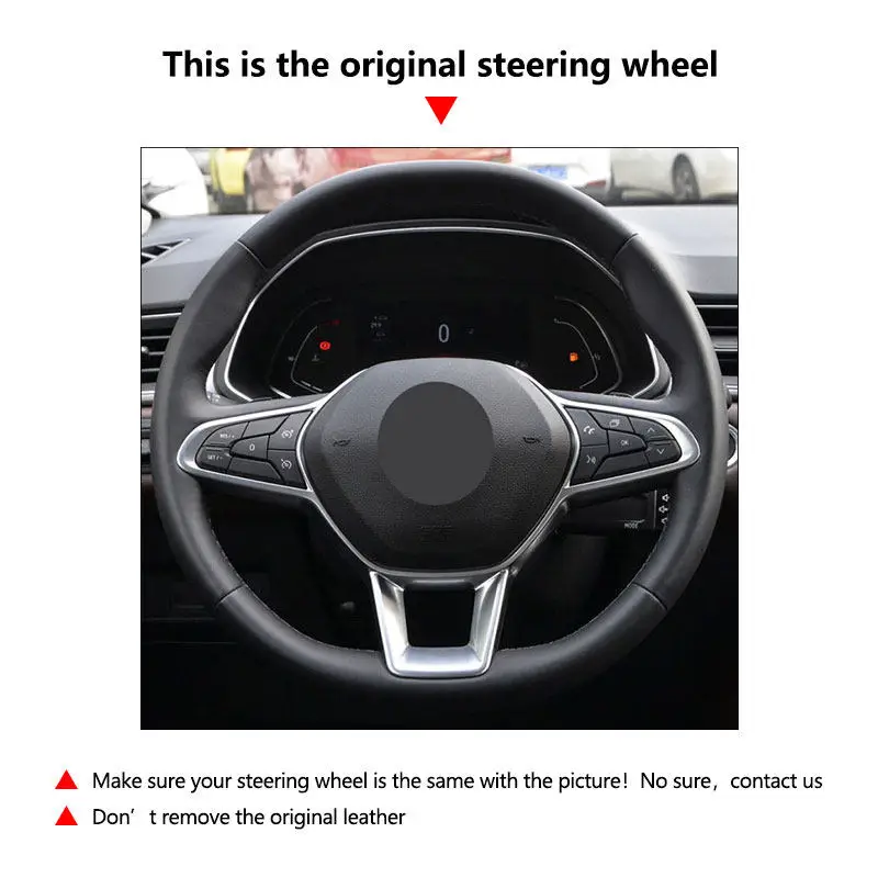 Protector de volante de microfibra y cuero perforado para Renault
