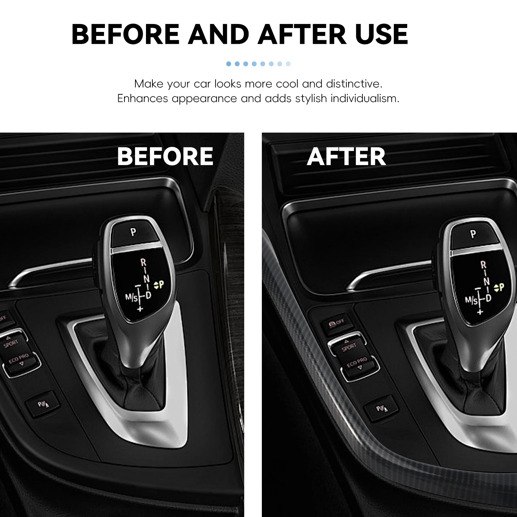 Panel de cambio de marchas de fibra de carbono para BMW 3 4 Series - imagen 2