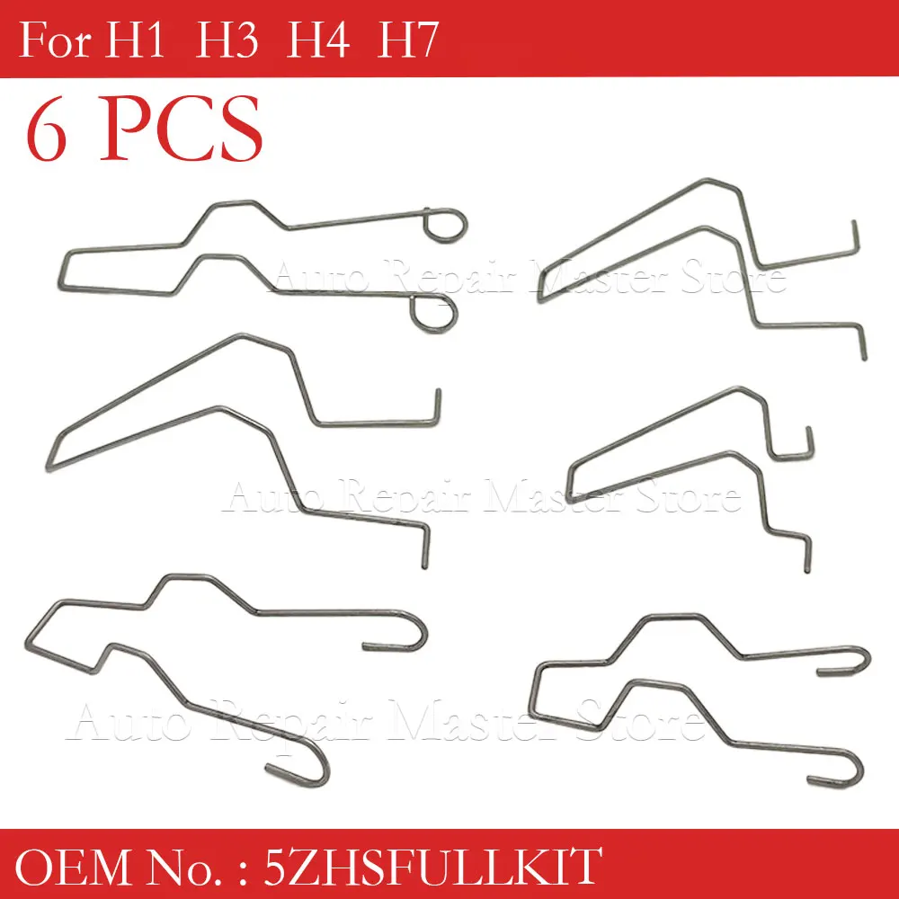 Kit de clips-resorte metal para bombillas faro H1 H3 H4 H7