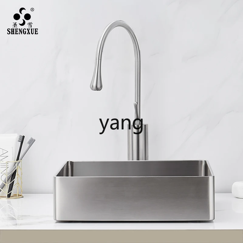Lavabo cuadrado CX de acero inoxidable para baño - imagen 4