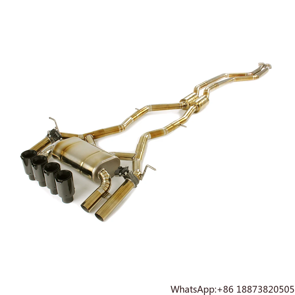 Tuning de escape Catback de titanio para BMW M3/M4 F80/F82 S55 3,0 T 2014-2018 sistema de coche Catback Valvetronic de tubo medio de longitud igual