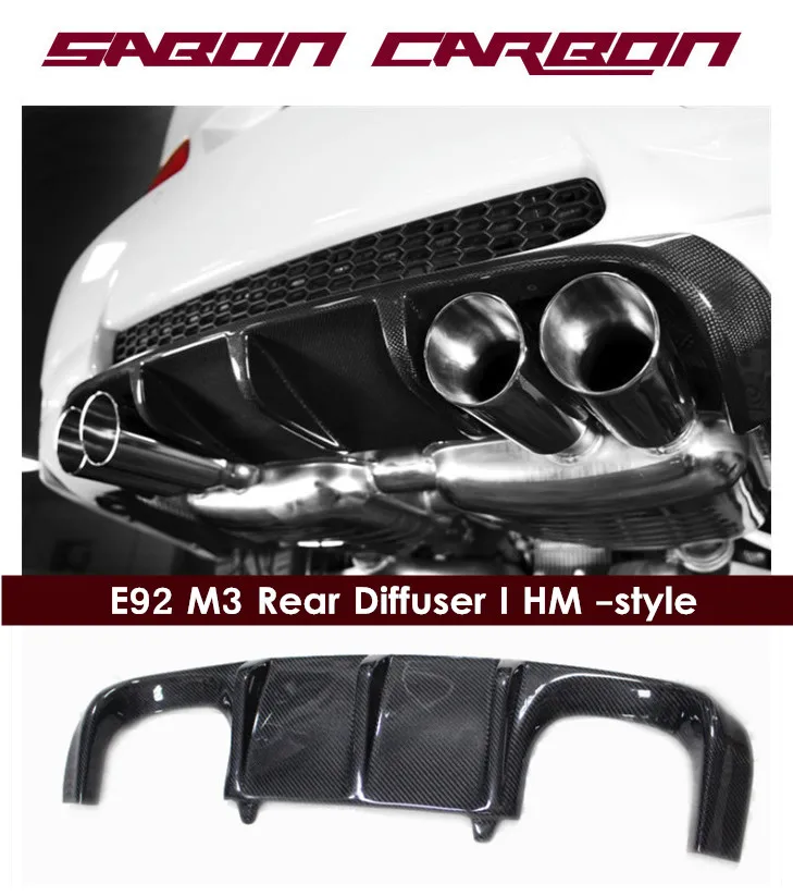 Difusor trasero labio fibra de carbono estilo HM – BMW E92 M3 - imagen 5
