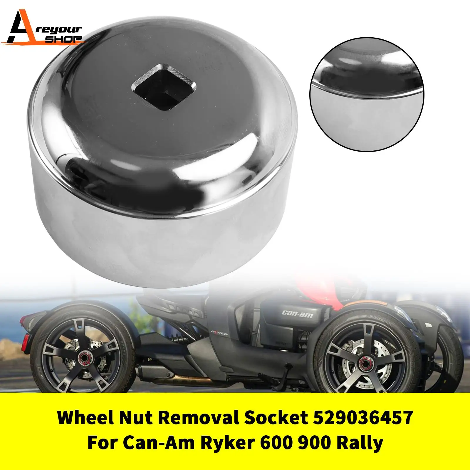 Areyourshop 529036457 Extractor tuercas rueda Can-Am Ryker 600/900
