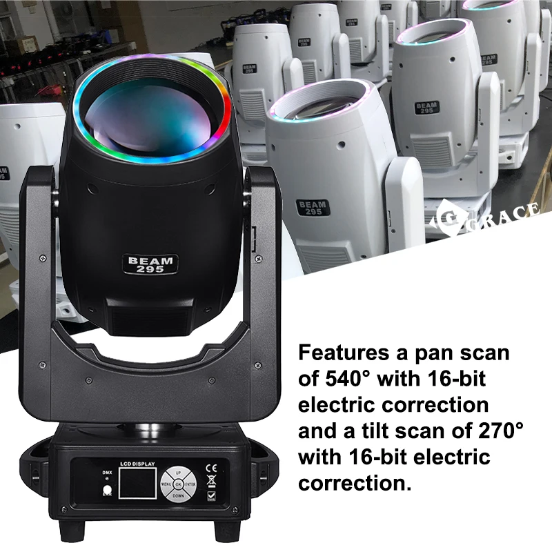 Igracelite gran oferta equipo de iluminación de escenario cabezal móvil profesional 3 en 1 295 cabezal móvil de luz con efecto de haz afilado - imagen 3