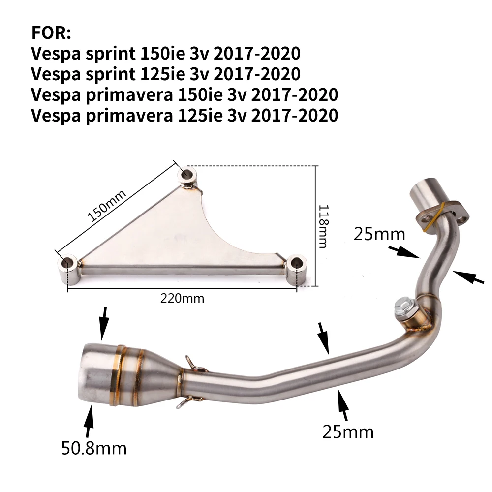 Tubo de escape Vespa Sprint Primavera 125-150 delantero abrazadera Clip - imagen 2
