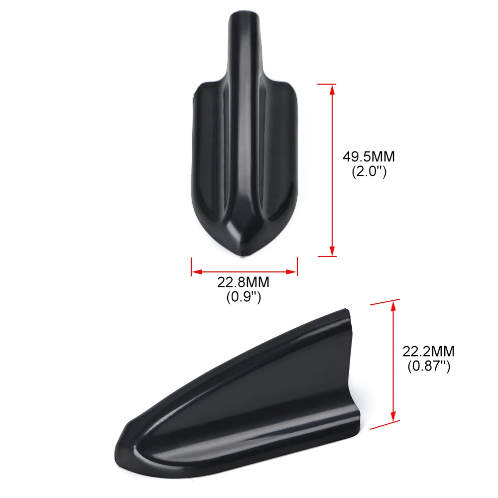 Alerón de techo PQY estilo EVO – negro, PP resistente UV, shark fin - imagen 3