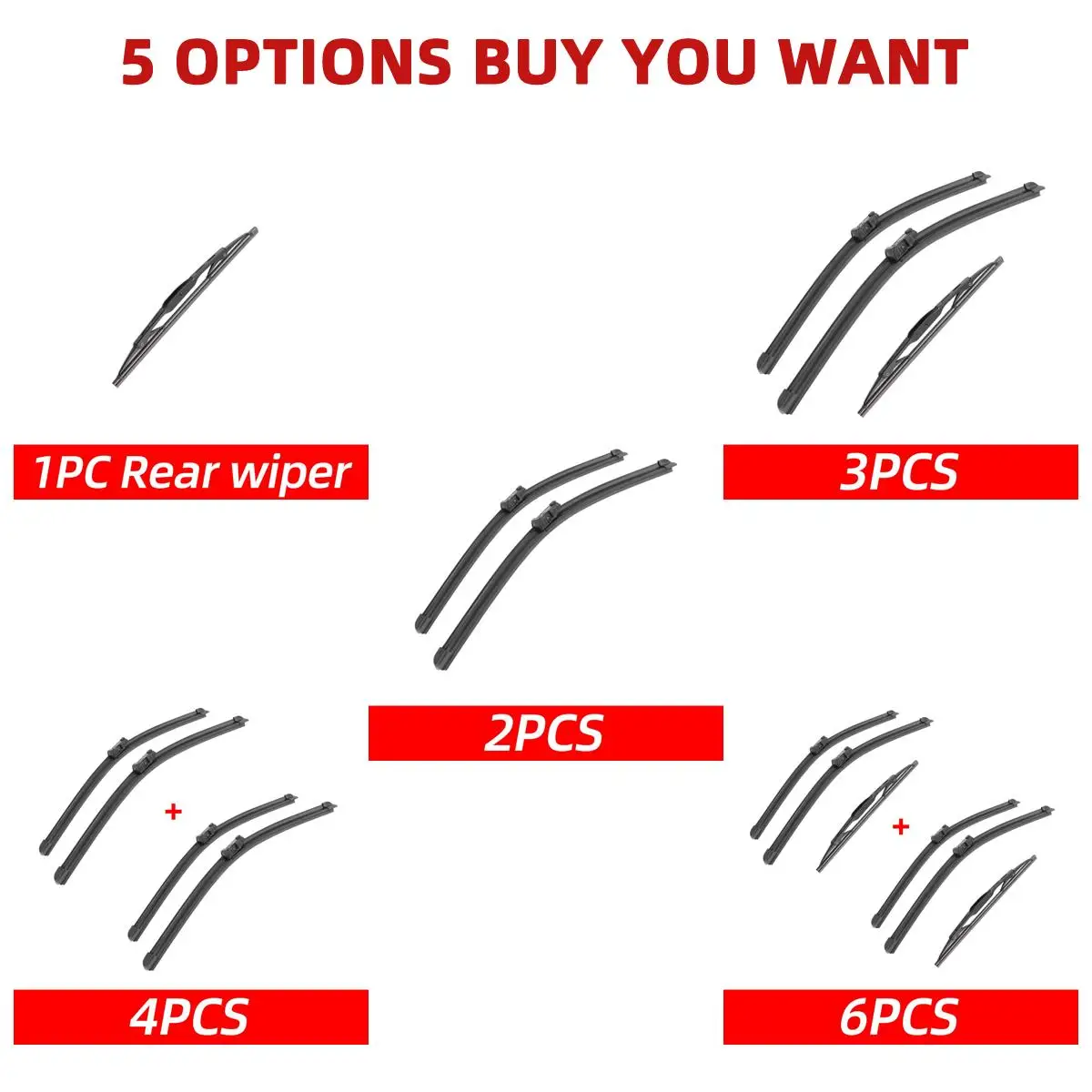 1/2/3/4/6 Uds limpiaparabrisas de coche para Volvo V60 Hatchback 2010-2018 limpiaparabrisas delanteros y traseros cepillos accesorios para automóviles 2014 2015 2016 2017 - imagen 3
