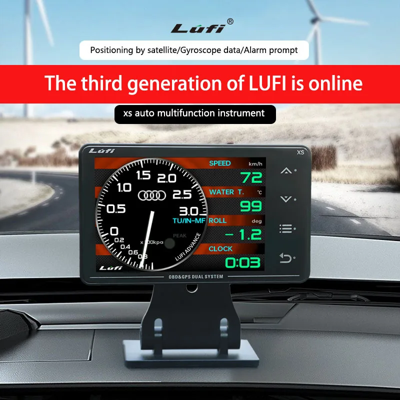 Lufi XS Medidor OBD+ LCD con GPS, turbo y temperatura del aceite