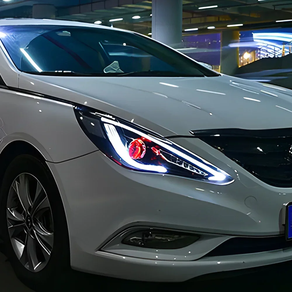 Faros delanteros LED Hyundai Sonata 2011-2015 estilo ojos de diablo - imagen 3