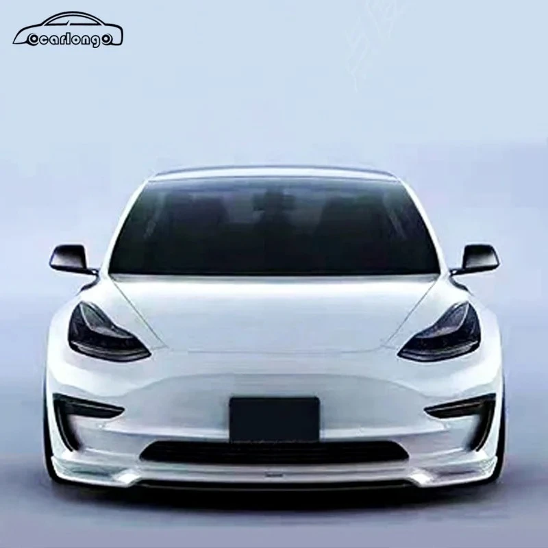 Gran oferta de kits de carrocería de coche de fibra de carbono estilo artesanal labio delantero trasero faldas laterales alerón para Tesla modelo 3 - imagen 2