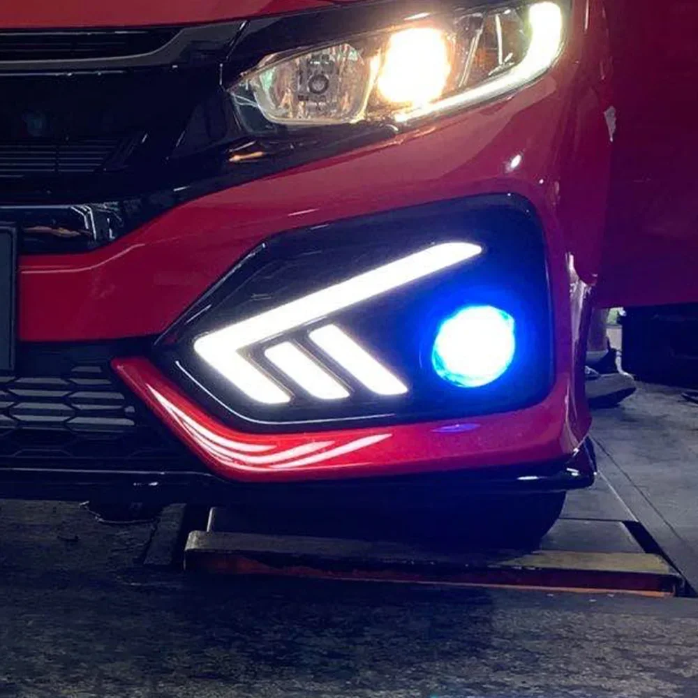 Luces LED diurnas dinámicas para parachoques Honda Civic X 2016-2020 - imagen 5