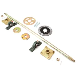 Conjunto de eje trasero para kart eléctrico con piñón 37T y disco 160 mm