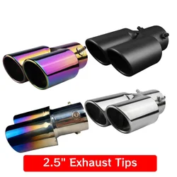 Puntas de escape doble salida universal negro – acero inoxidable