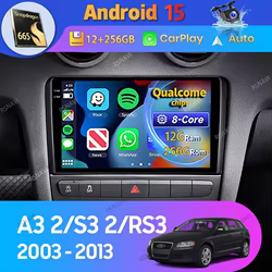 Radio Android 15 con CarPlay y GPS para Audi A3 8P