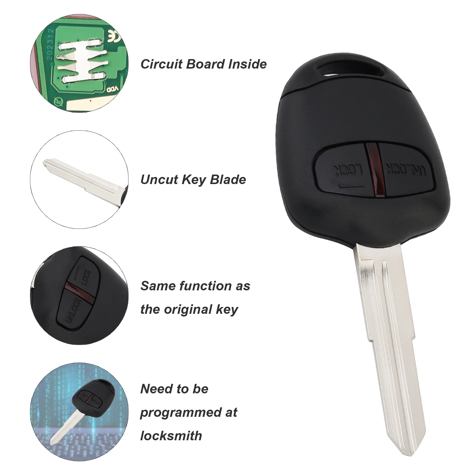 Llave remota Mitsubishi ID46 – Outlander Pajero ASX Lancer Triton 433Mhz - imagen 4