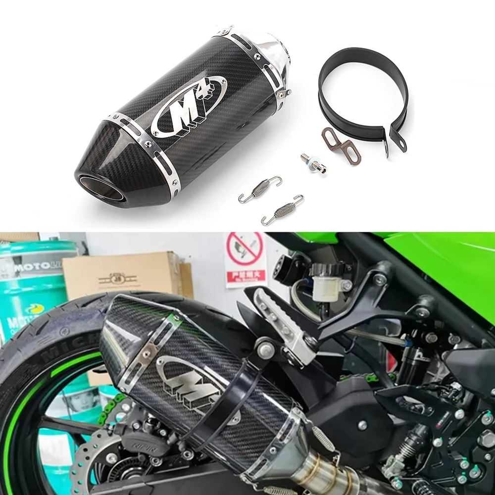 M4 silenciador de escape fibra carbono GSX250 ZX10R ZX6R MT07