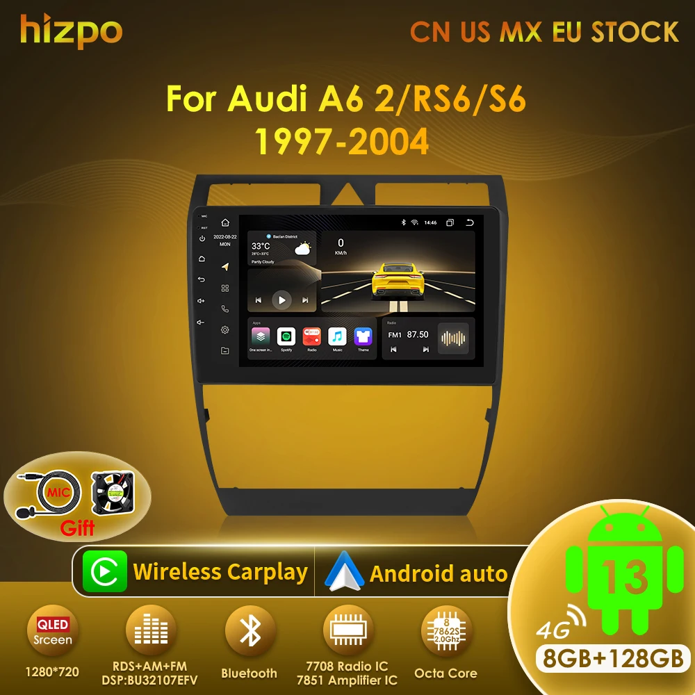Hizpo Radio 2 DIN con CarPlay y GPS – Audi A6 C5 (1997-2004)
