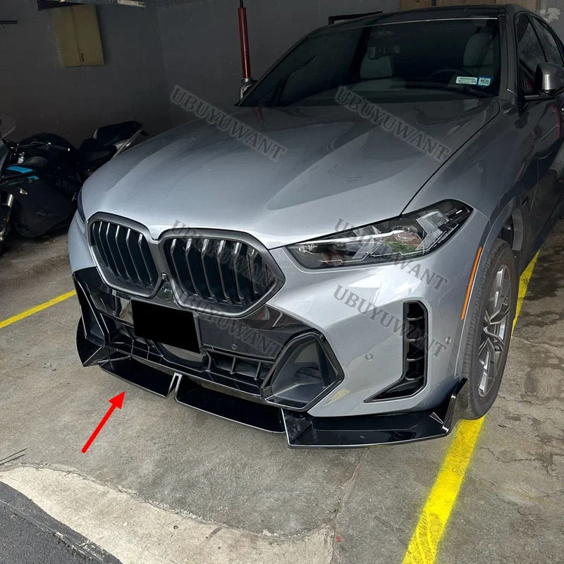 3x para BMW X6 G06 LCI M Sport 2023 2024 2025 ABS alerón de barbilla frontal divisores de parachoques Kits de carrocería de labio delantero - imagen 3