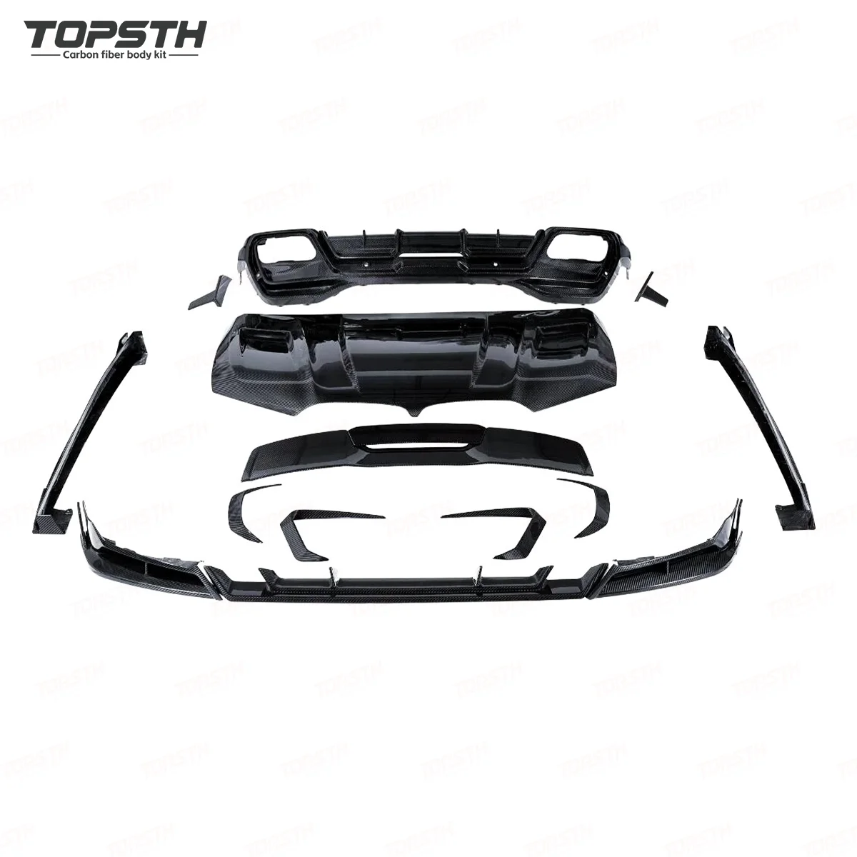 X6 G06 PK estilo fibra de carbono seca labio delantero falda lateral difusor trasero alerón trasero espejo retrovisor Kit de carrocería - imagen 3