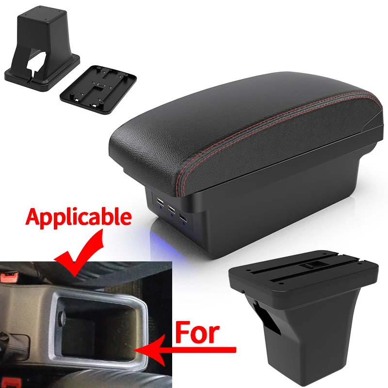 Reposabrazos Chevrolet Aveo almacenamiento doble capa USB – negro - imagen 3