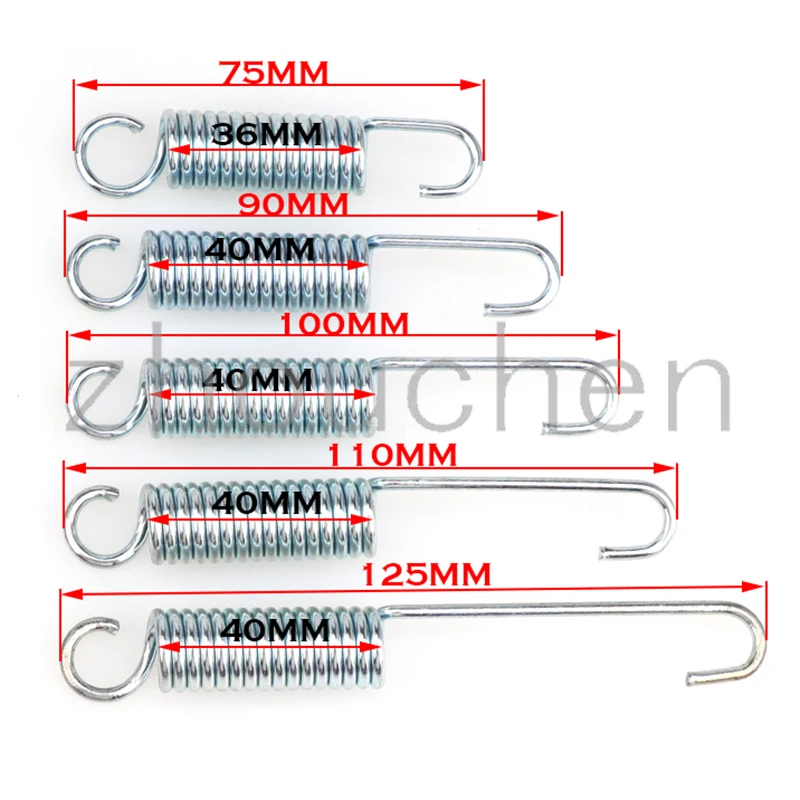 Resorte de soporte de 75mm, 90mm, 100mm, 110mm, 125mm para CRF50 TTR Lifan YX Zongshen SSR Dirt Pit Bike