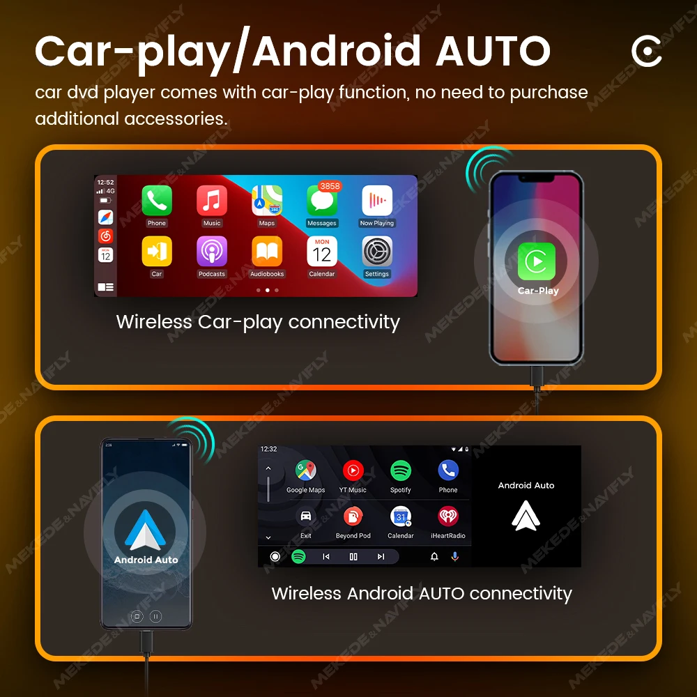 MEKEDE Radio 1DIN para coche con CarPlay Android Auto BT USB 6,86 - imagen 4
