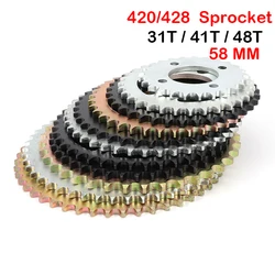 Cadena de transmisión 420/428 y piñón trasero para moto 50-125 cc