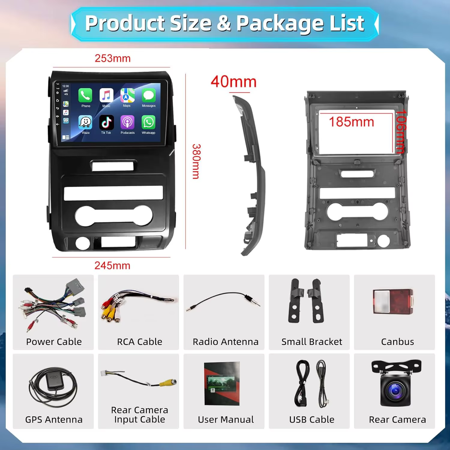 Radio Android Auto CarPlay Qualcomm para Ford F-150 Raptor 2008-2014 - imagen 2
