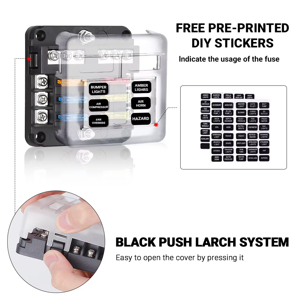 Panel portafusibles con LED para coche y barco - imagen 4