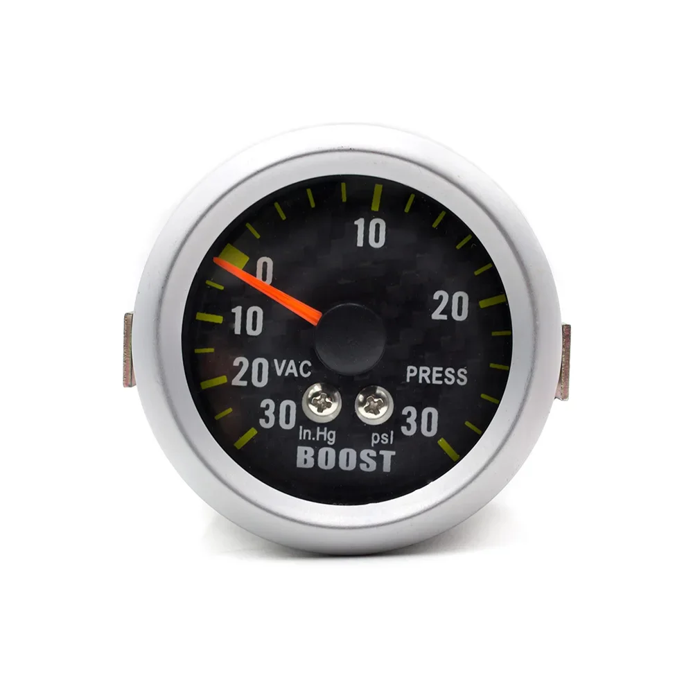 Reloj de presión de turbo ahumado 52 mm 12 V, puntero PSI