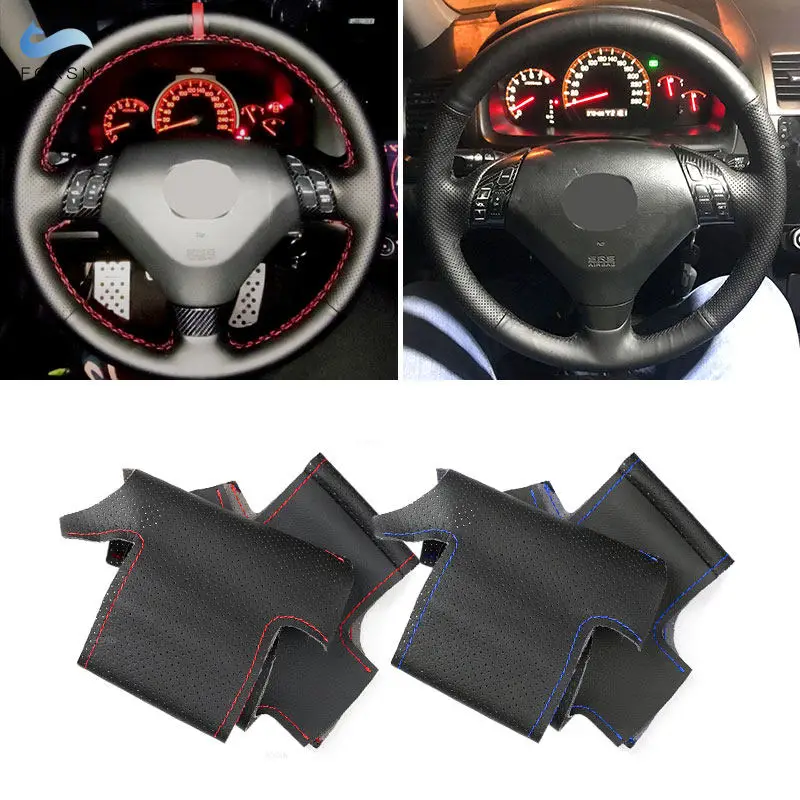 Funda de volante trenzada de cuero 3 radios para Honda Accord 2003-2005
