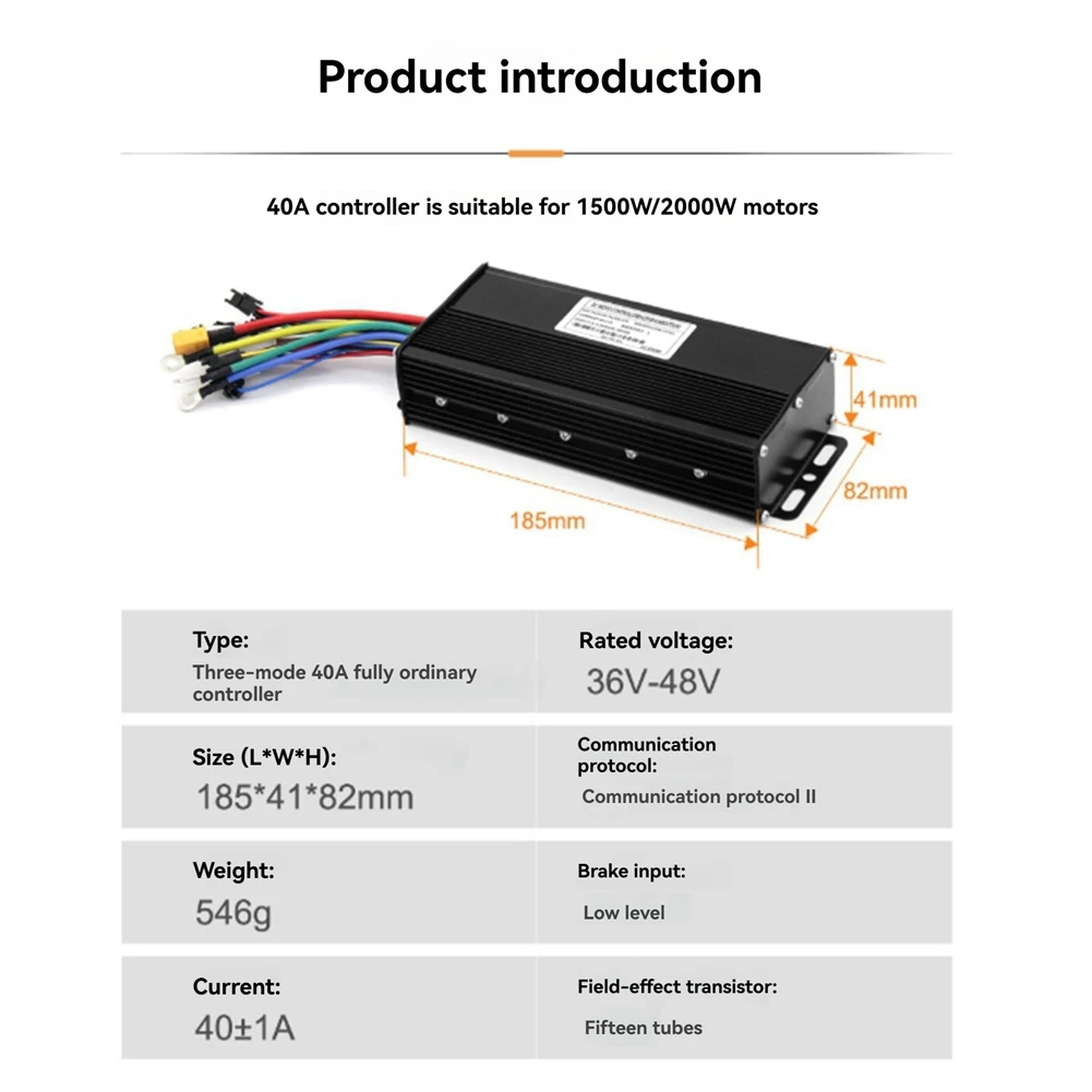 Controlador sin escobillas de 36V, 48V, 52V, 40A, medidor GD02, pantalla LCD + Kit de acelerador 130X para patinete eléctrico, Kit de reparación de bicicletas eléctricas - imagen 5